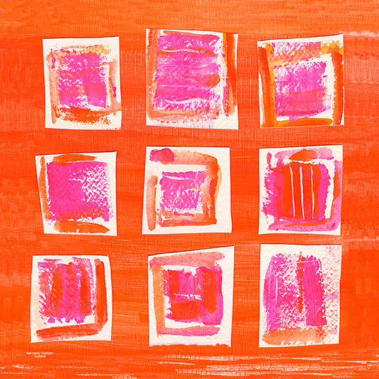 ABSTRACT SQUARES - PINK ORANGE