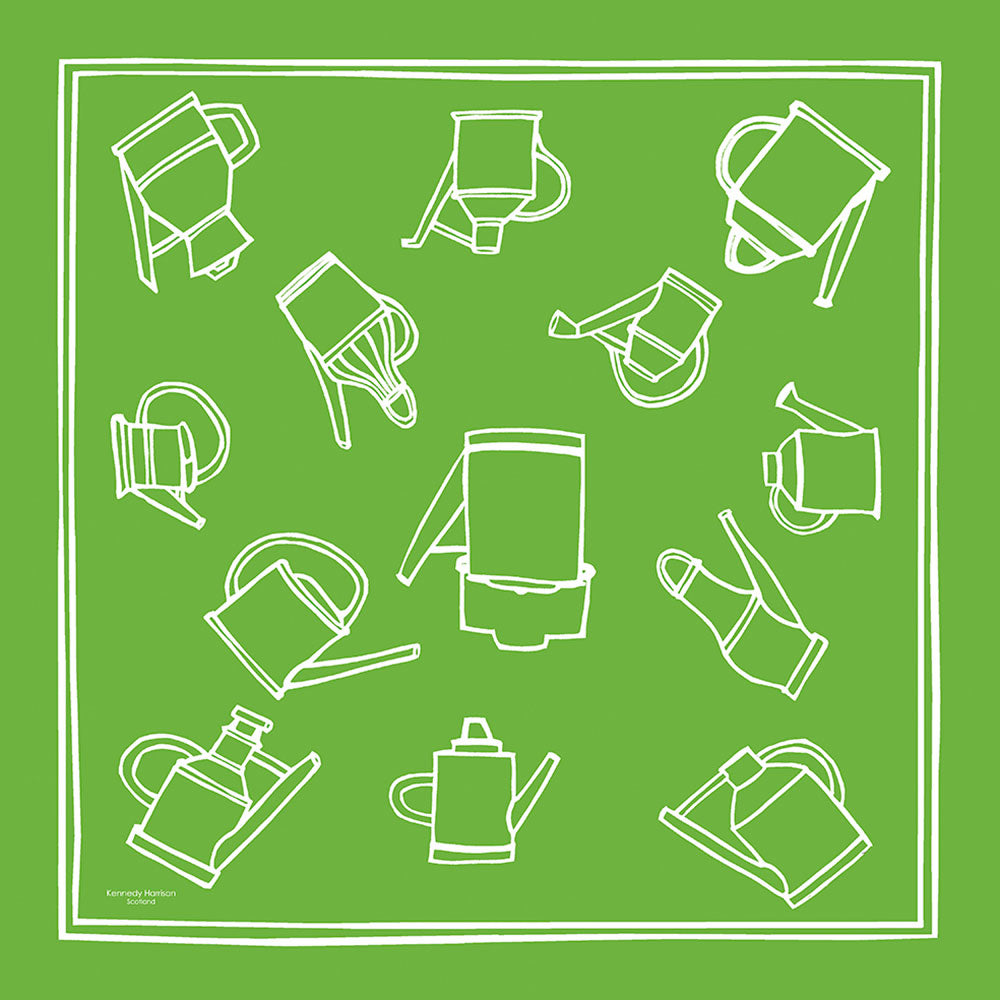 WATERING CAN - WHITE on APPLE