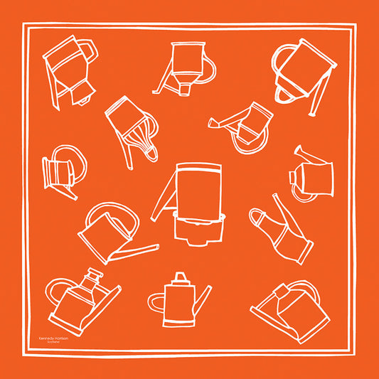 WATERING CAN - WHITE on ORANGE