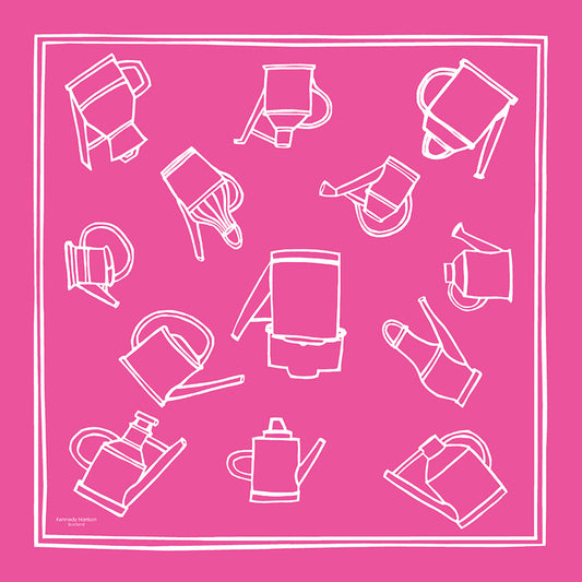 WATERING CAN - WHITE on FUCHSIA